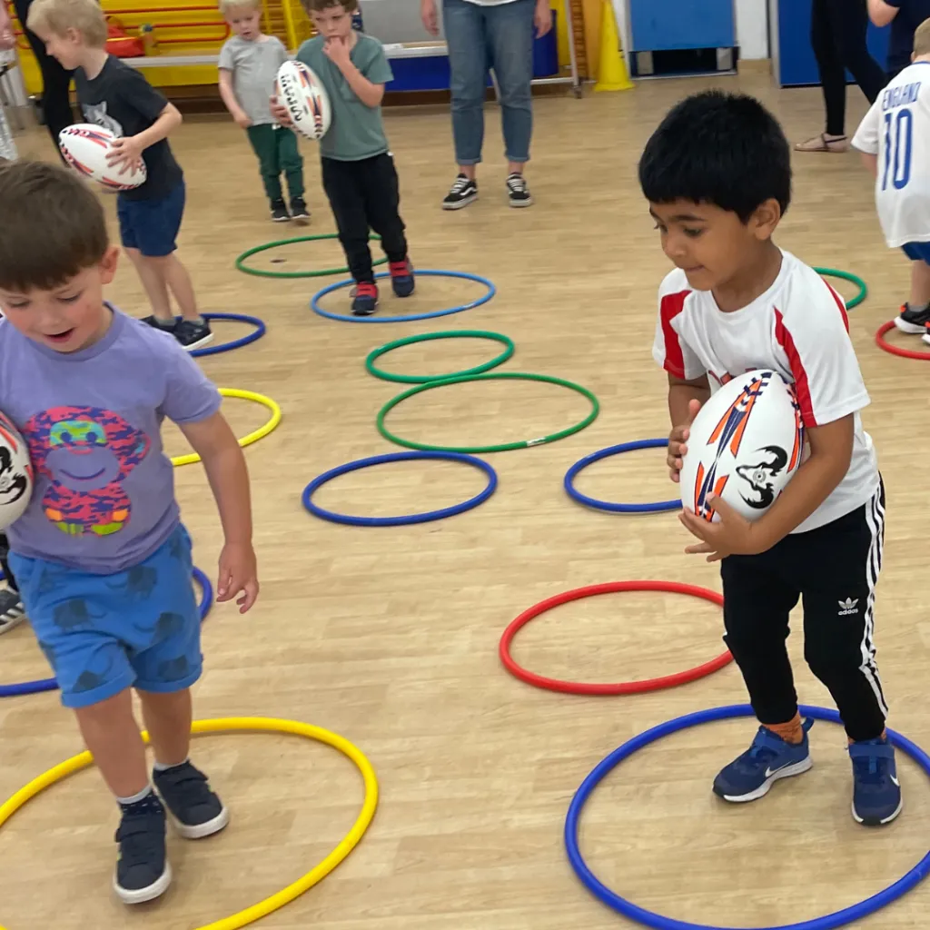 Children enjoying a Rugby Stars class together